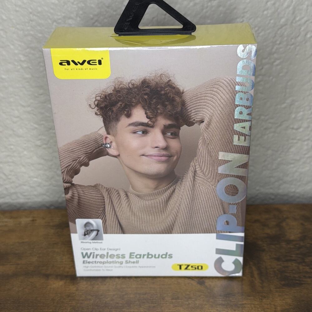 Awei TZ50 Open Clip Wireless Earbuds Bluetooth 5.3 Black New Sealed